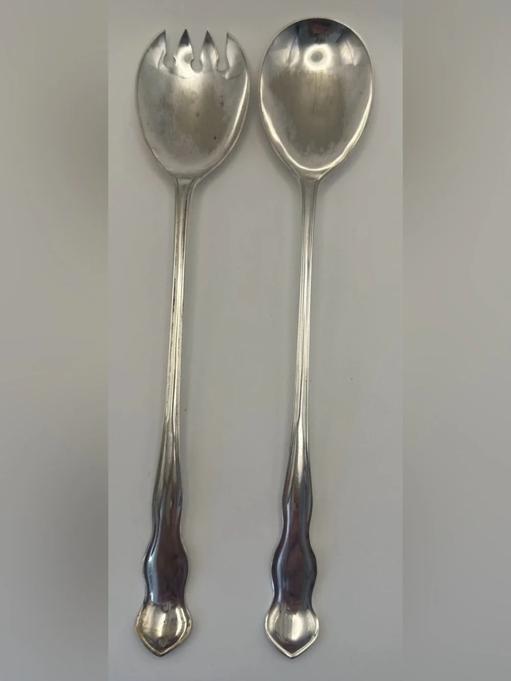 Sheffield Silver Plated Serving Salad Hostess Set Spoon & Fork MCM 9